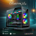 Ant Esports Crystal X4 Mid-Tower Gaming Cabinet – Dual Chamber,
