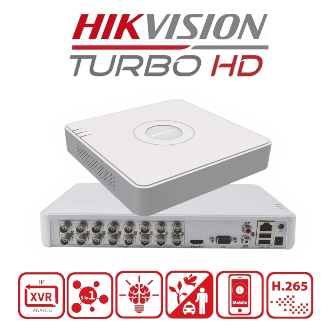 7616 DVR (2) Hikvision iDS-7116HQHI-M1/S – 16CH 1080P H.265 AcuSense DVR - Image 1