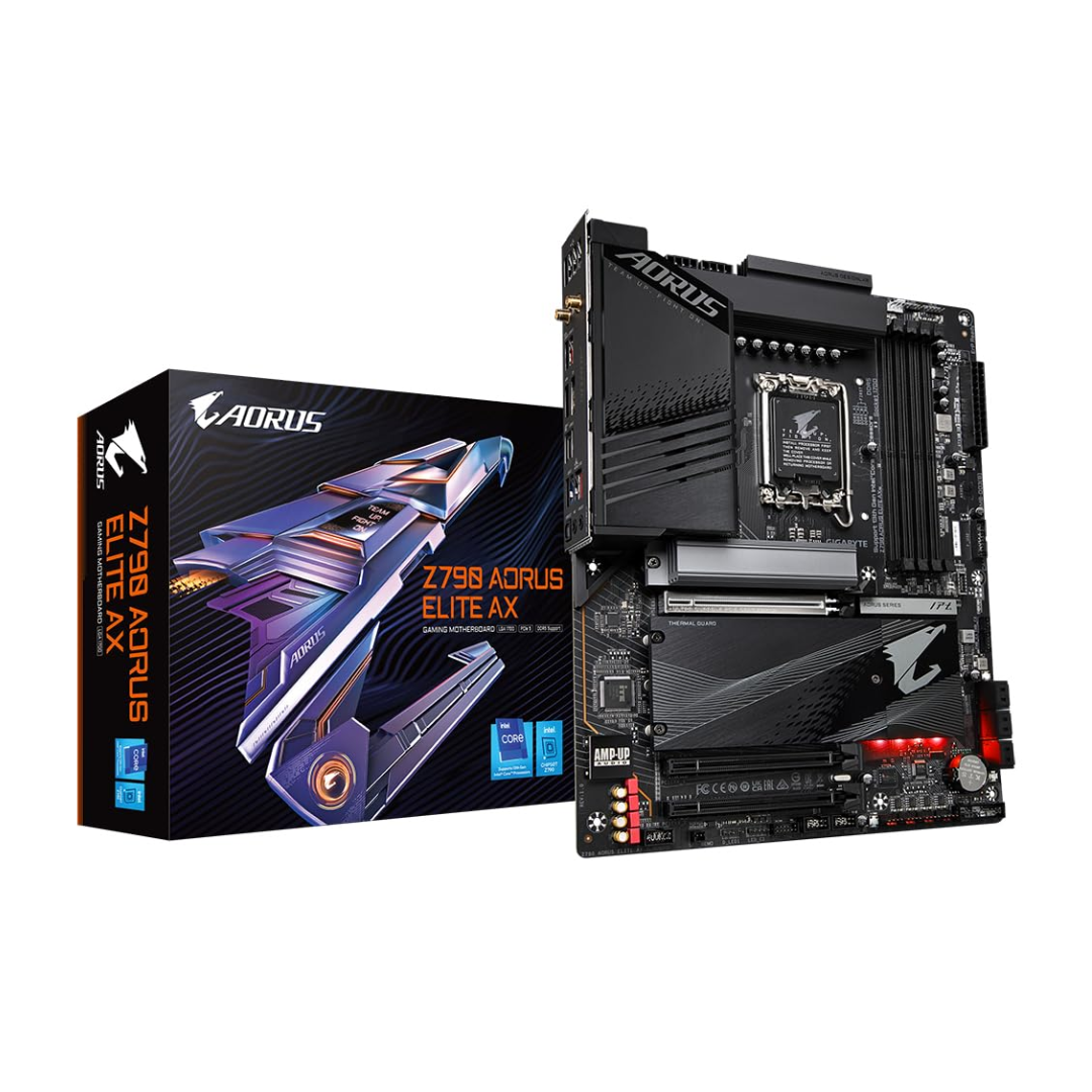 Gigabyte Z790 Aorus Elite AX Gigabyte Z790 AORUS Elite AX DDR5 ATX Motherboard – 16+1+2 VRM, Wi-Fi 6E, PCIe 4.0 M.2. - Image 1