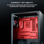 daWg V Series 110 Mini-Tower Gaming Cabinet – Grey | Compact Design, Efficient Cooling. - Image 3