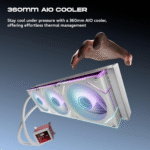 daWg W-L360AIO 360mm Liquid Cooler with 3.4” IPS Display (White) - Image 3